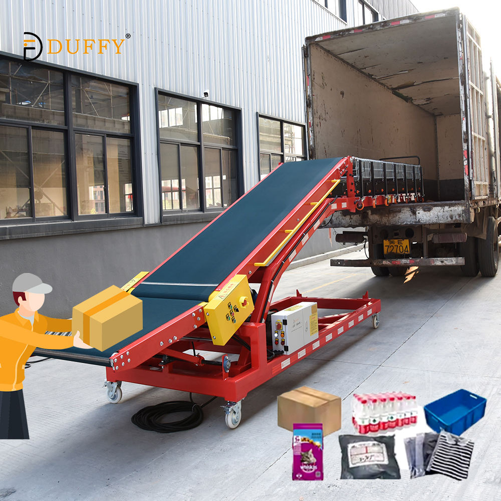 Truck Belt Loading Unloading Conveyor With Machine